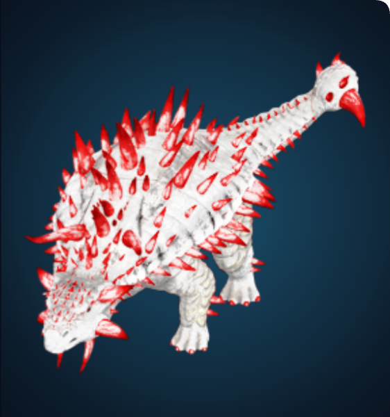 Ankylosaurus - White Red